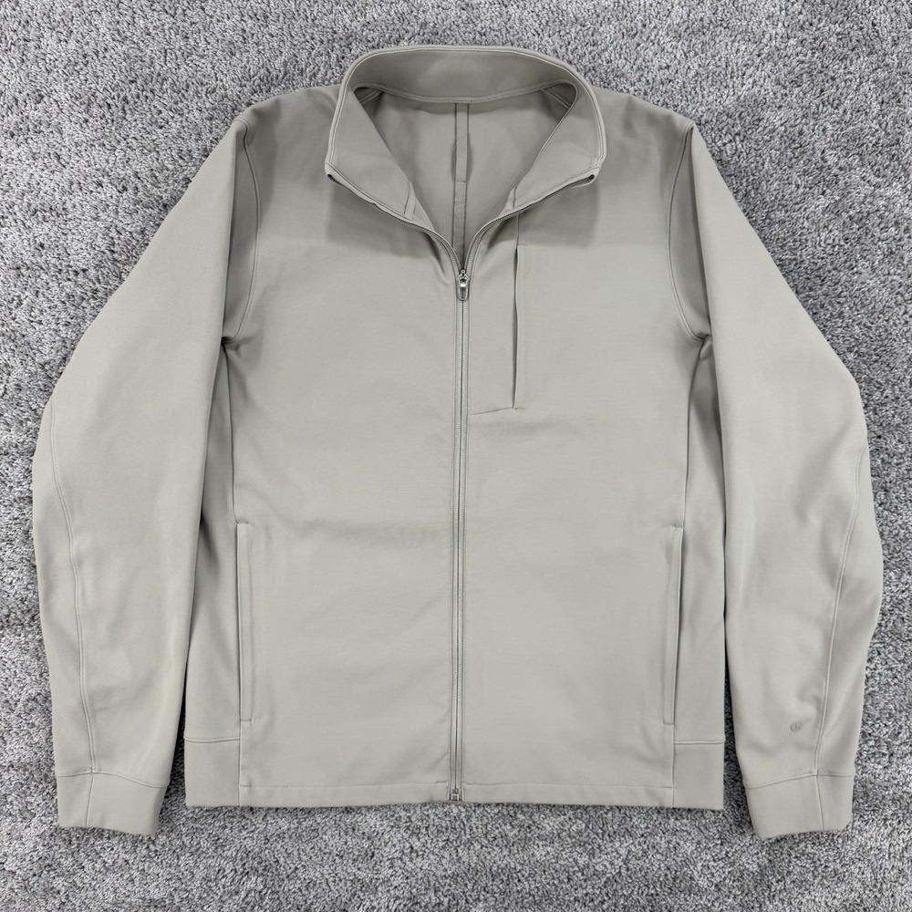 Lululemon Sojourn Jacket Men's L Beige Warpstreme Full Zip Stretch M3CZOS